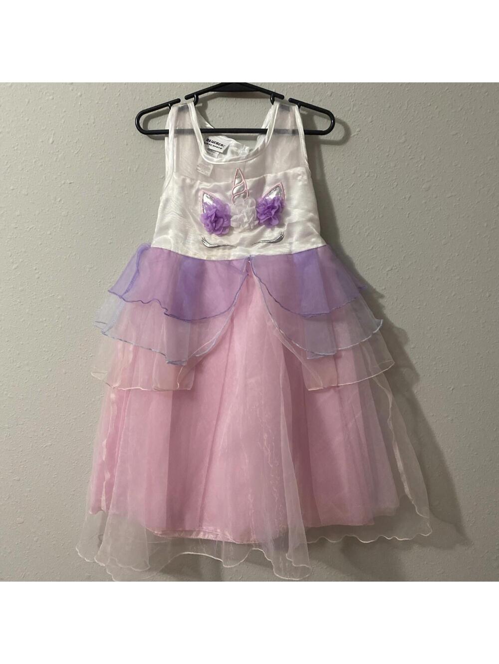 Blueberi Boulevard Girls Unicorn Tulle Sleeveless Party Dress Size 6